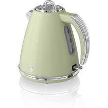 Swan, SK19020GN, Retro 1.5 Litre Jug Kettle with 360 Degree Rotational Base, 3KW, Green