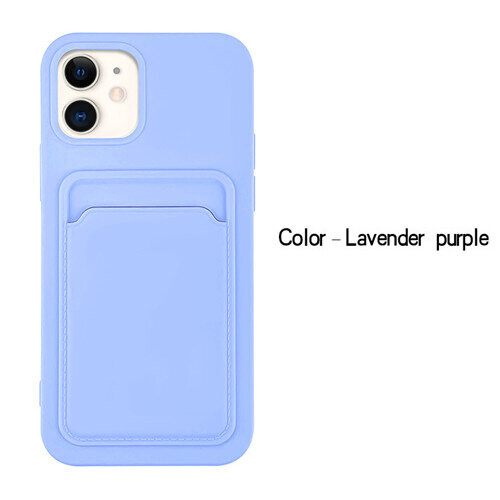 Silicone Card Holder Protection Case Compatible With iPhone 12 Pro Max in Lavender 1