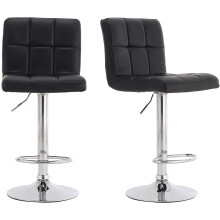 (Black) MOF Cuban bar stool set of 2 for Breakfast Bar, Kitchen and Home Barstools