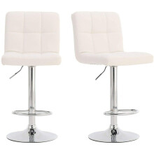 (White) MOF Cuban bar stool set of 2 for Breakfast Bar, Kitchen and Home Barstools