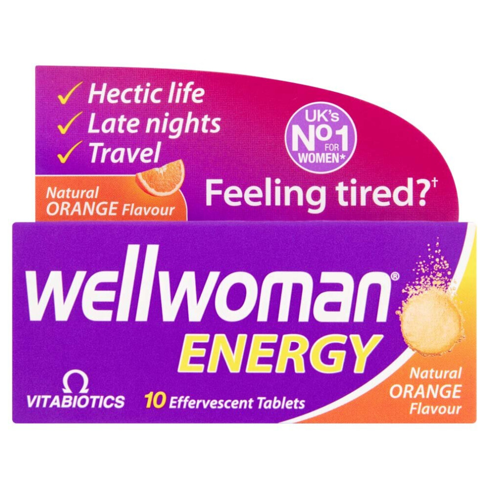 Vitabiotics Wellwoman Energy Natural Flavour - 10 Effervescent Tablets Orange