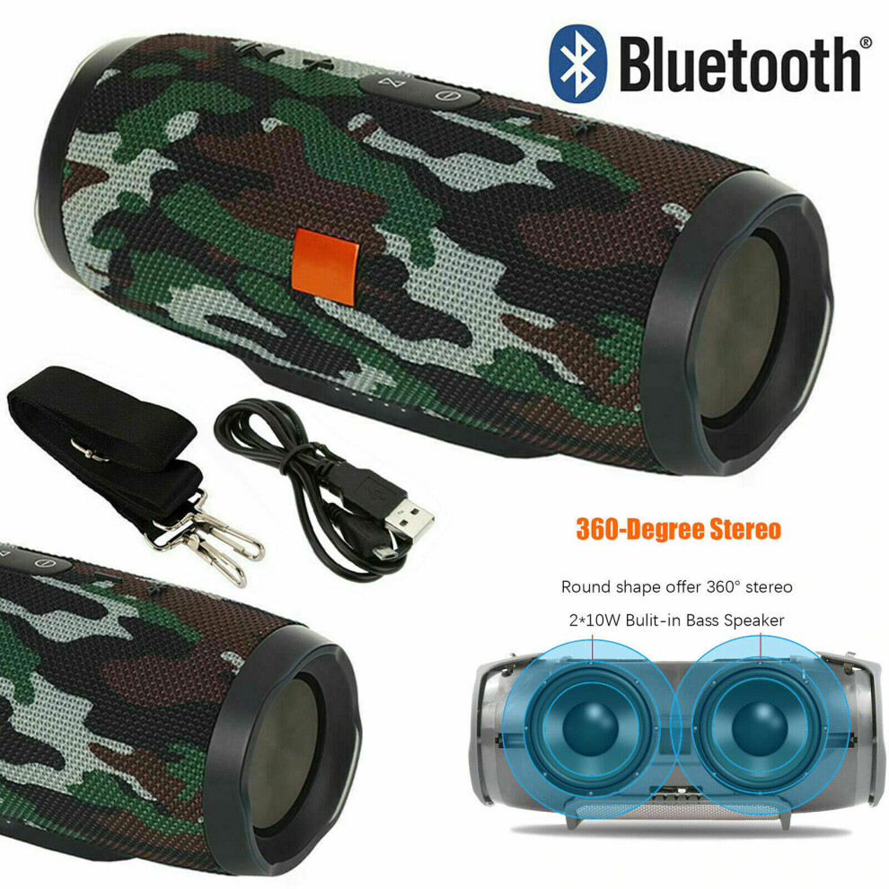 Justop (Camo) Portable Wireless Bluetooth Speaker Waterproof