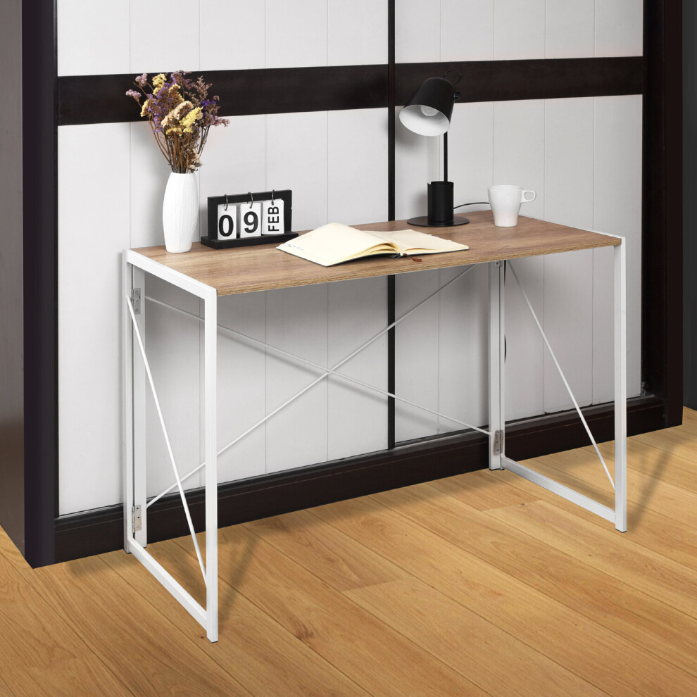 Folding Multifuction Desk Portable Compact Computer Table White