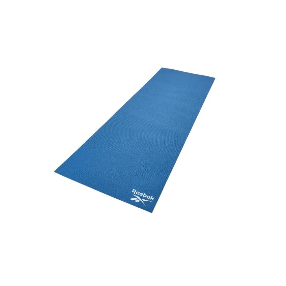 (Blue) Reebok 4mm Yoga Mat Non-Slip Exercise Gym Training Fitness Workout