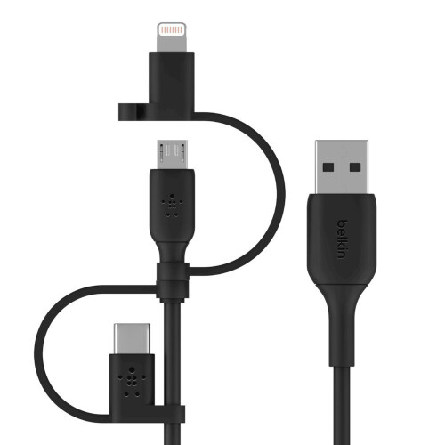 Belkin Belkin BOOST CHARGE USB cable 1 m USB A USB C/Micro-USB B/Lightning Black