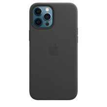 Genuine Apple iPhone 12 Pro Max Leather Case with MagSafe - Midnight Black (MHKM3ZM/A)
