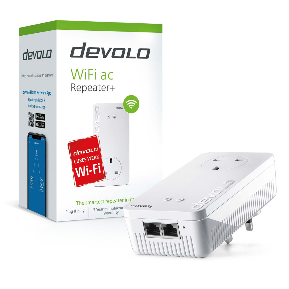 Devolo Wifi Repeater+ Ac 1200 Mbit/S Network Repeater White 4250059687035