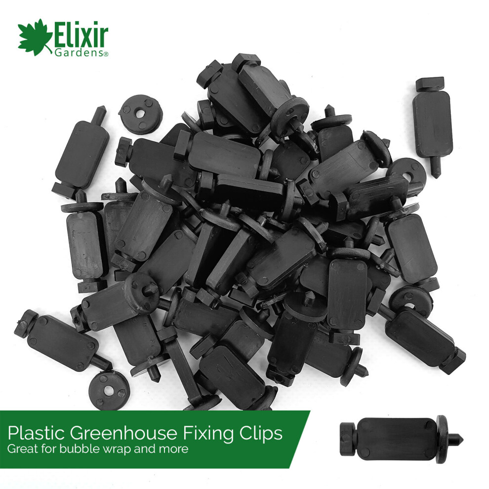 (40) Elixir Gardens Greenhouse Bubble Wrap Insulation Clips, Plastic, Conservatory, Garden Room