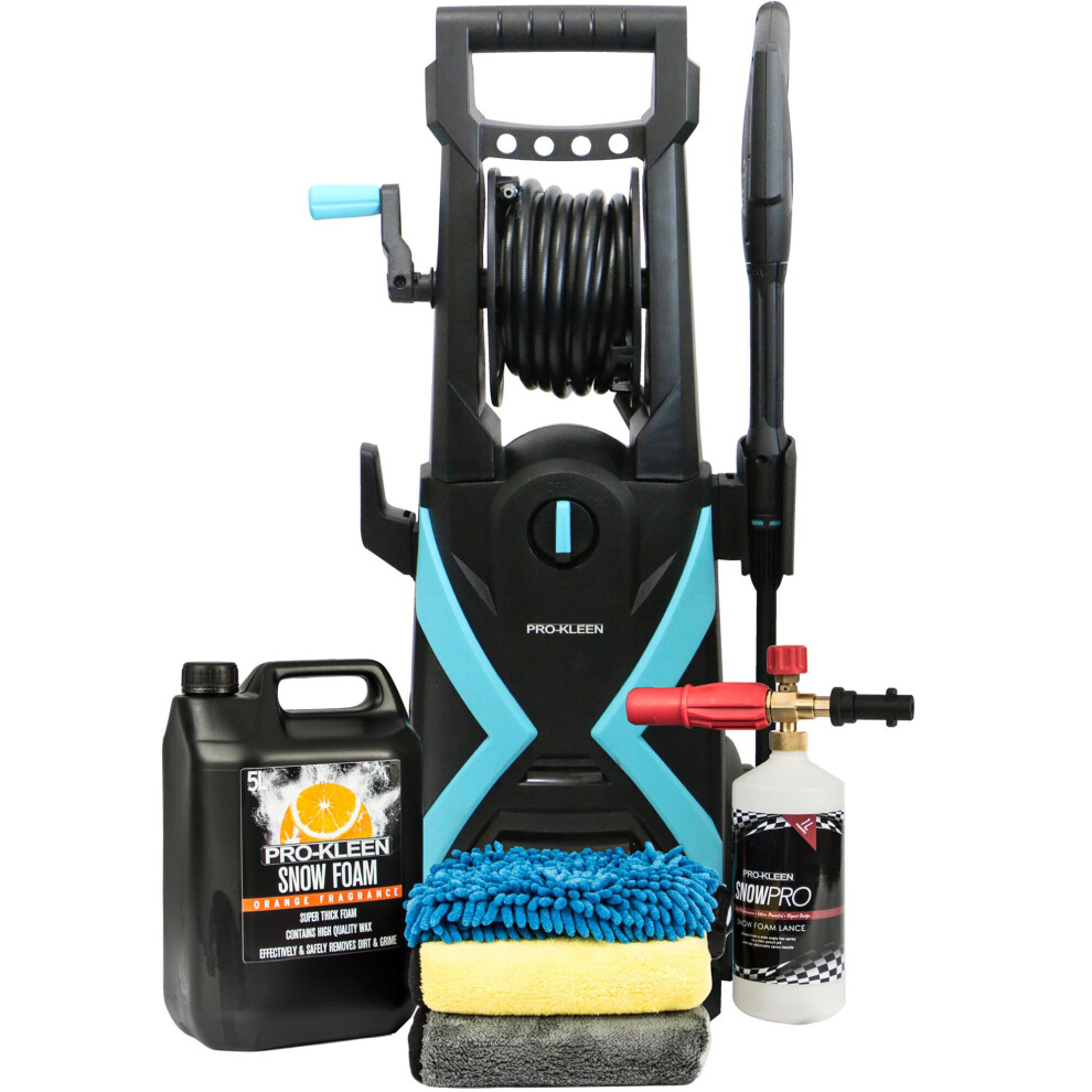 New Pro-Kleen ( Snow Foam, Microfibre Kit, Snow Foam Lance & Pressure Washer Accessories) Pressure Washer Car & Patio Cleaner 2.2Kw Orange 271317