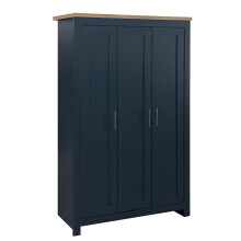 Birlea Highgate 3 Door Wardrobe - Navy Blue & Oak - Farmhouse Style