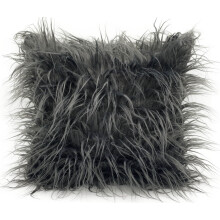 (Silver Grey, 17"x17" filled cushion) Cushion or Cover long Shaggy faux fur cushions