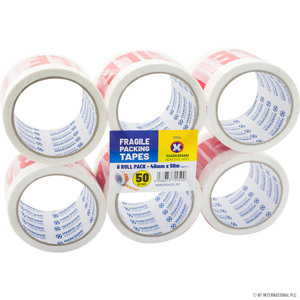 48mm X 50meter FRAGILE Tape Low Noise Packaging Parcel Packing Tape