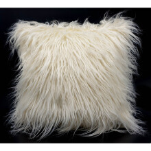 (cream, 21"x21" cushion cover) Cushion or Cover long Shaggy faux fur cushions