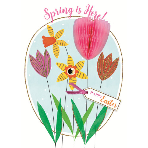 Honeycomb Spring Is Here! Happy Easter Greeting Card 3D Honeycomb Card