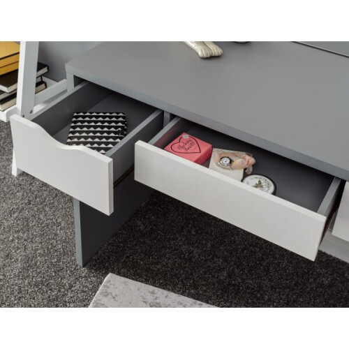 Elizabeth Modern Dressing Table Set with Mirror and Padded Stool 1