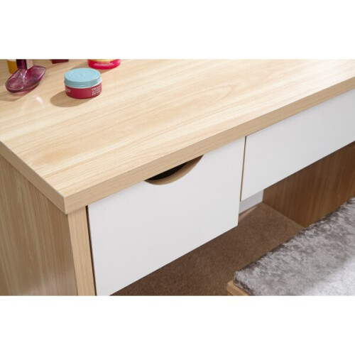 Elizabeth Modern Dressing Table Set with Mirror and Padded Stool 1