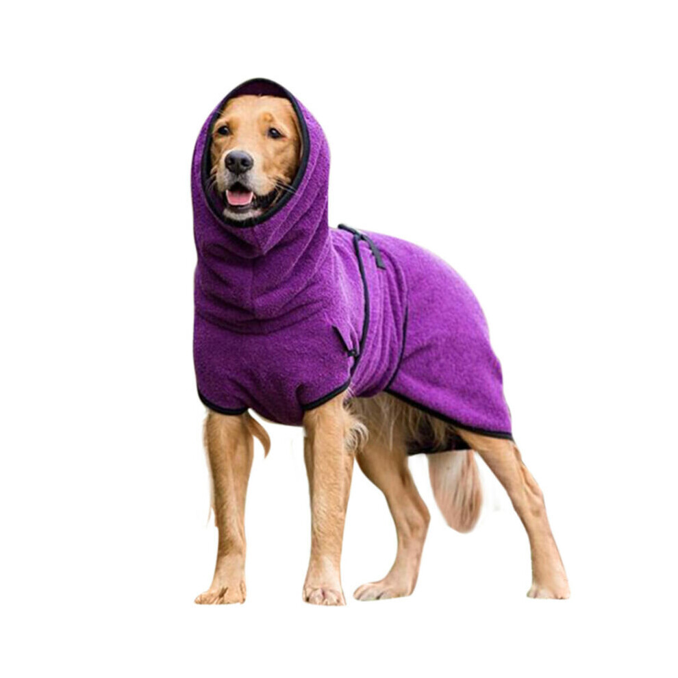 (, Xl) Pet Clothes Dog Towelling Drying Robe Soft Sleepwear Coat Puppy Warm Apparel Purple