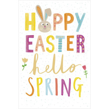 Hoppy Easter Hello Spring Cute Greeting Card Happy Easter Greetings Cards