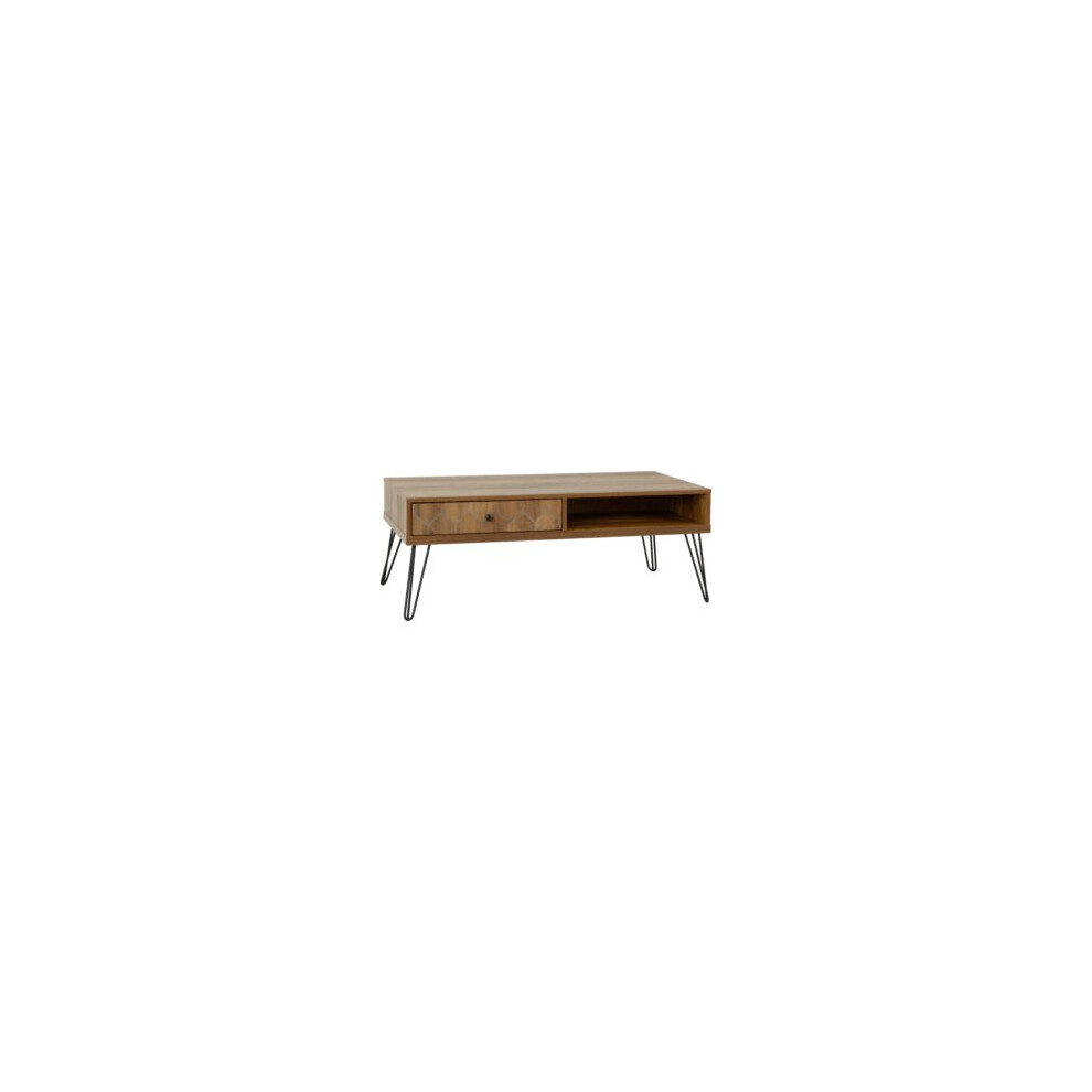 Ottawa 3Drawer Console Table With Metal Handles Medium Oak Effect/Black