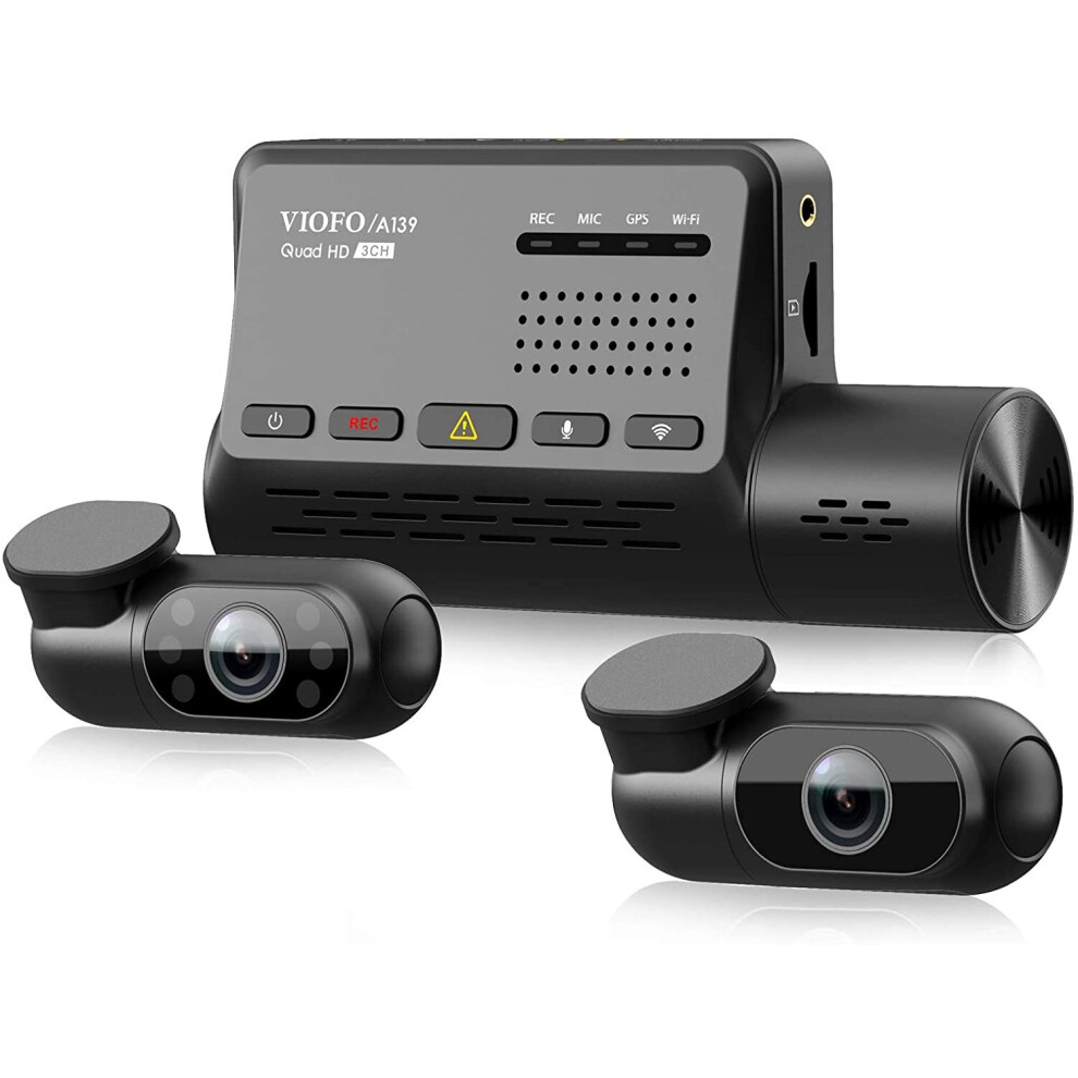 3 Ch Dash Cam VIOFO A139, Front+Interior+Rear 1440P+1080P+1080P Taxi