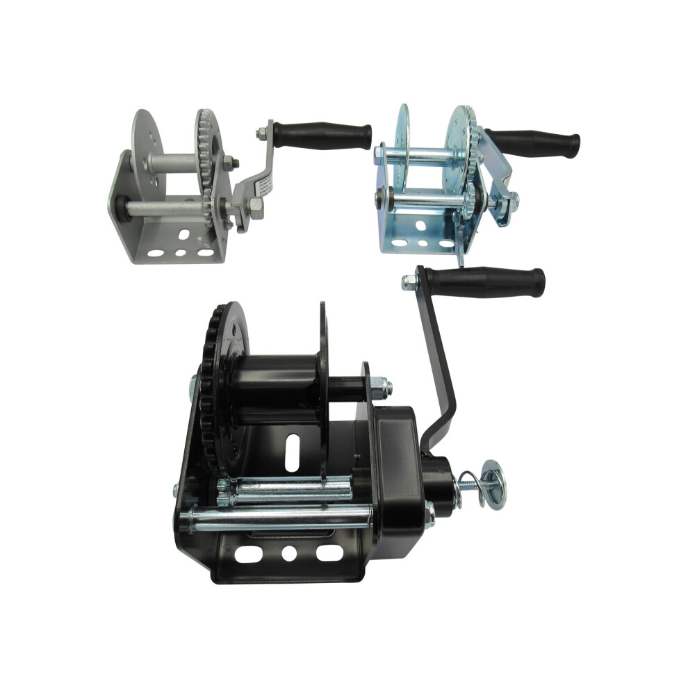 (Zinc Plated, 3700Lb / 1684Kg) Manual Trailer Hand Winch (Hand Operated Crank) 600988527102