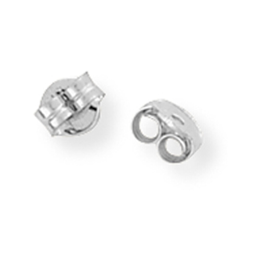 Jewelco London 9ct White Gold Earring Butterfly Scrolls Finding - Pack 8 Pairs