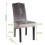 Living And Home Set of 2 Velvet Studded High Back Dining Chairs, Grey 3