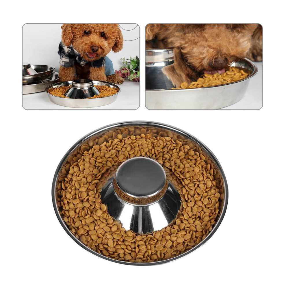 Feeder Bowl Stainless Dish Puppy Dog Cat Litter Food Feeding Weaning