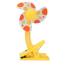 (Yellow) Portable Safety Clip-on USB Mini Fans ForBaby Pram