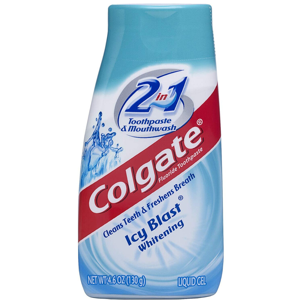 Colgate 2-in-1 Toothpaste & Mouthwash, Icy Blast Whitening, 130 g