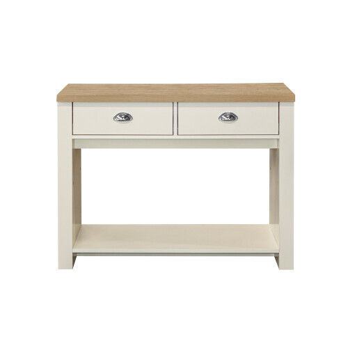 Birlea Birlea Highgate 2 Drawer Console Table - Cream & Oak - Farmhouse Style 2