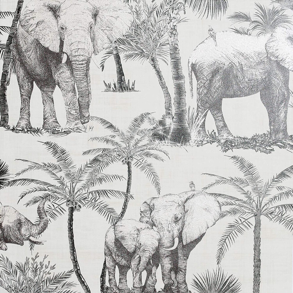 Arthouse Artistick Elephant Grove Charcoal Wallpaper Peel & Stick Self Adhesive
