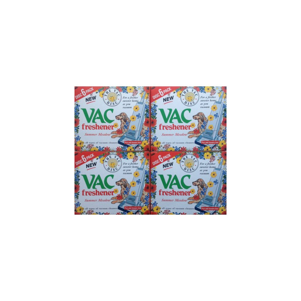 New Vac 24 X Vacuum Freshener Discs Extra Strength Pet Lovers Summer Meadow