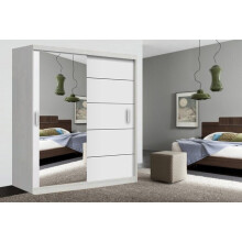 (White , 203cm) Lyon Modern Bedroom Sliding Door Wardrobe