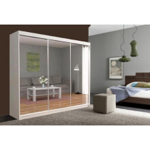 (White, 250) Milan Double Sliding Door Wardrobe With LED