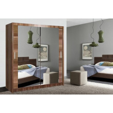 (Oak/Sonoma, 150cm) Milan Double Sliding Door Wardrobe With LED
