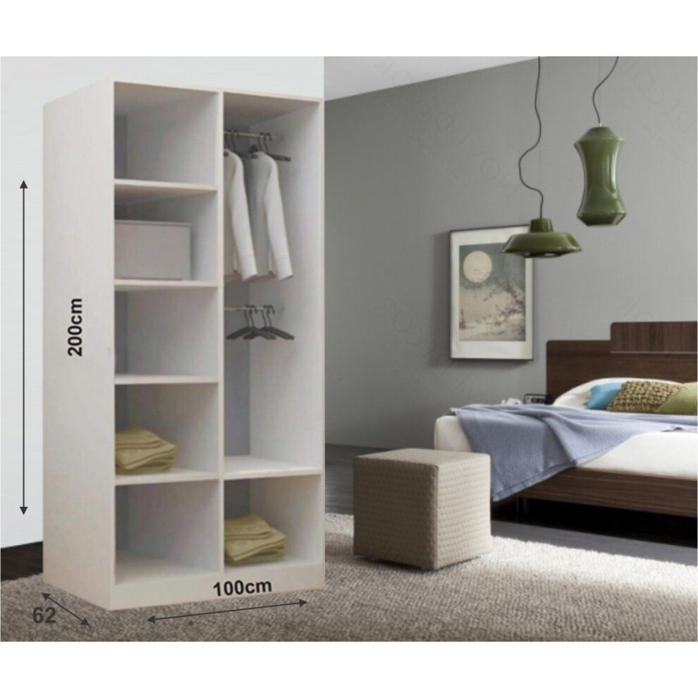 (100cm) Milan Full Mirror Bedroom Sliding Wardrobe Grey