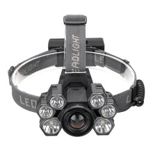 4101-7 With 2X18650 Battery 3500LM 3XT6+4XXPE LED Headlamp Mechanical Zoom USB Rechargeable