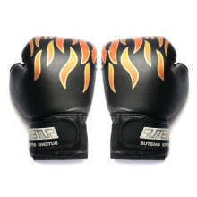 1 Paar Muay Thai Boxhandschuhe Sparring Fight Training Coaching Fitness Handschuhe Kind Kinder Boxhandschuhe BLACK