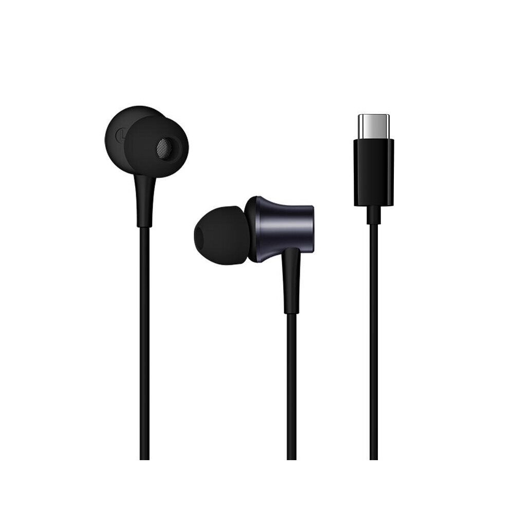 Original Xiaomi Piston Type-C Earphone In-Ear Stereo Aluminum Alloy Earbuds Headphone With Mic Black 788389596016