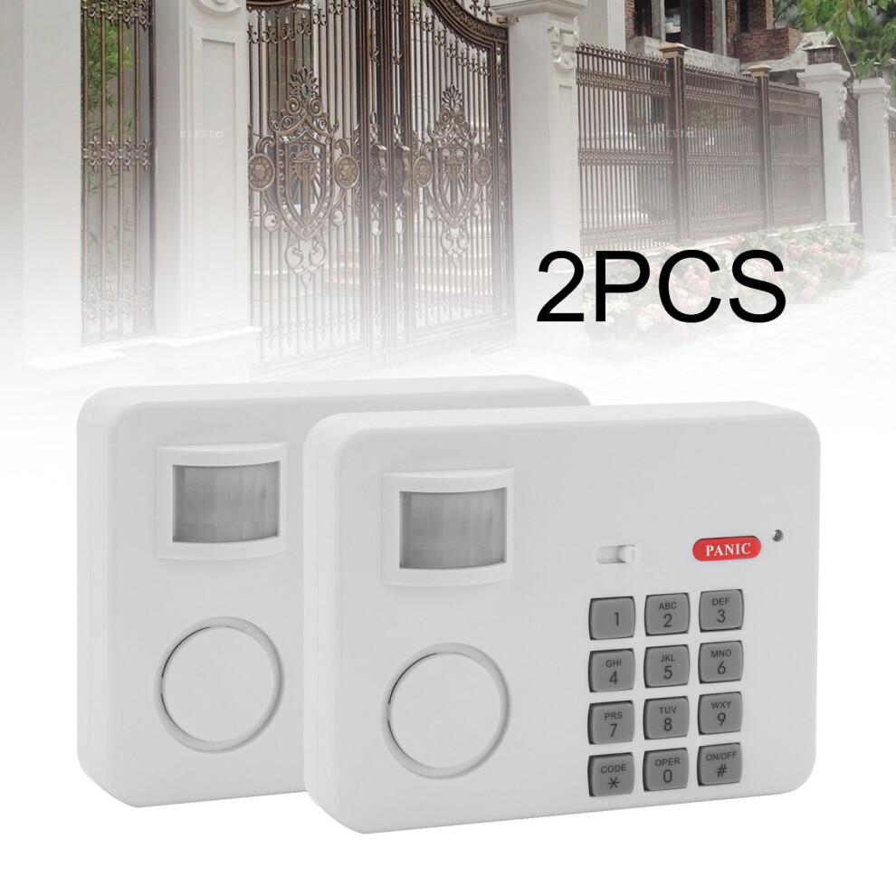 2 WIRELESS MOTION SENSOR ALARM SECURITY KEYPAD HOME GARAGE SHED