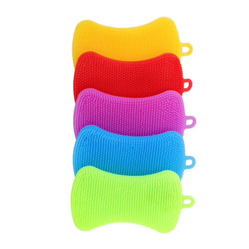 5PCS Silicone washing brush Washing Up Tool Cleaning Kitchen Scrubber 1