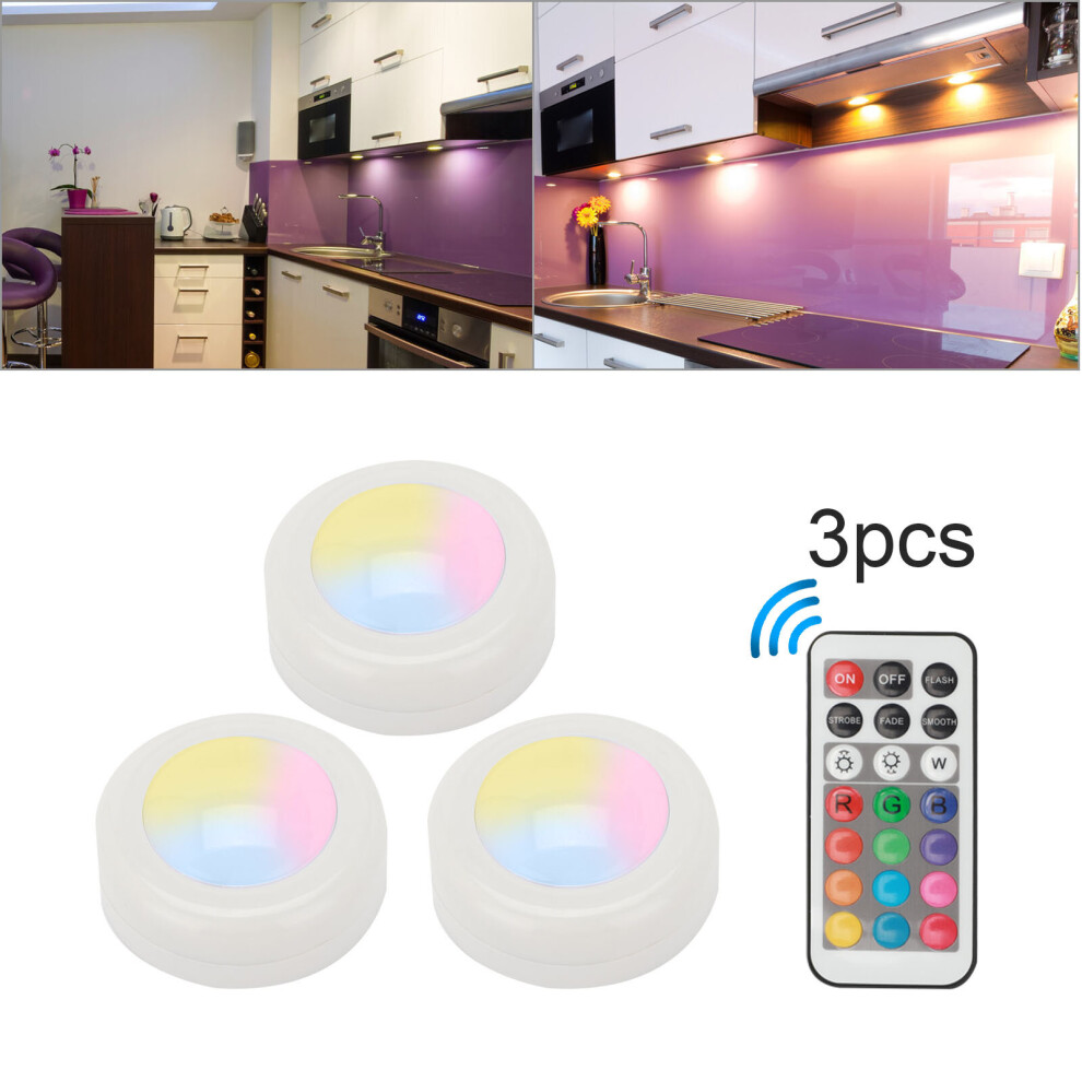 3Pcs LED Cupboard Light Battery Kitchen Timer Under Cabinet Light