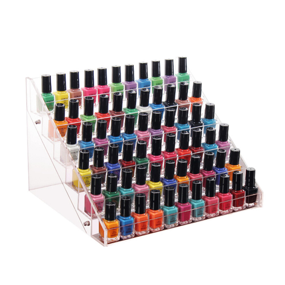 6 Tier Clear Acylic Polish Varnish nail polish stand Holder Cabinet Organizer