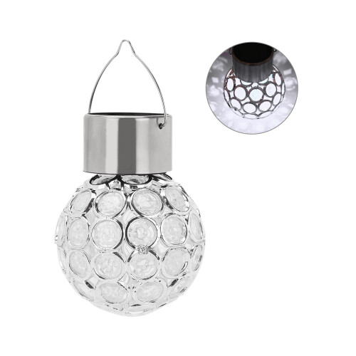 (Silver ) 4PCS Ball Lights Solar Power Garden Bedroom Home
