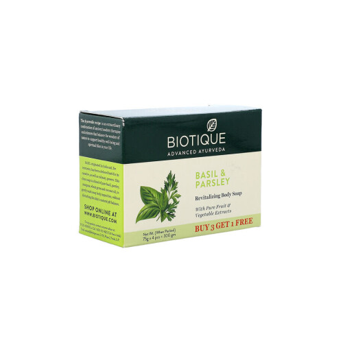Σετ 4 τεμαχίων Biotique Bio Βασιλικός και Μαϊντανός Σαπούνι 75gm το καθένα 1