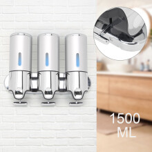 3 Bottle Soap Dispenser Wall Mounted Bathroom Hand Shower Gel Shampoo