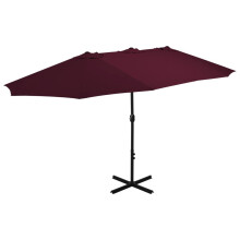 vidaXL Garden Parasol with Aluminium Pole Canopy Outdoor Umbrella Bordeaux Red