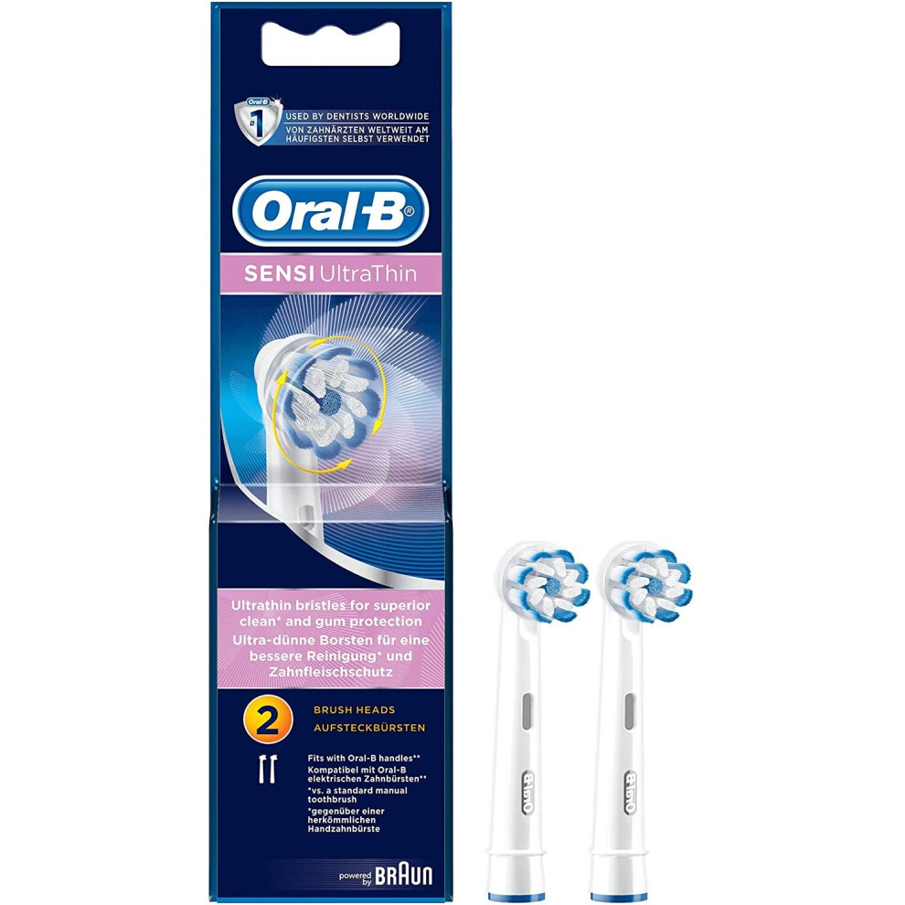 2 x Oral B Sensi Clean Electric Toothbrush Replacement Heads Pack of 2 EB60B2