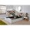 (White) End Lift Ottoman Storage Bed Frame Only - Leather 5